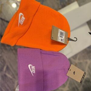 Nike Orange and Purple Beanies